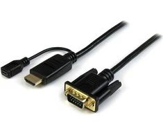 Kabelis StarTech HDMI - D - Sub (VGA) + mikro USB 0.9 m juodas (HD2VGM3)