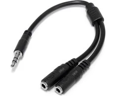 Kabelis StarTech Jack 3.5mm - Jack 3.5mm x2 0.15m juoda (MUY1MFFS)