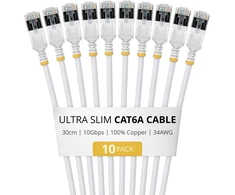 StarTech Kabelis sieciowy Baltas 0,3 m Cat6a U/FTP (STP) Okrągły (6ASTP34WHS30CM10PK)
