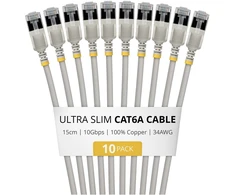 StarTech Kabelis sieciowy pilka 0,15 m Cat6a U/FTP (STP) apvalus (6ASTP34GRS15CM10PK)