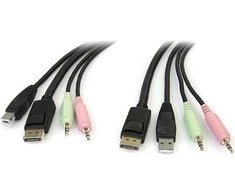 StarTech KVM kabeliai, 1,8m, Juodieji (DP4N1USB6)