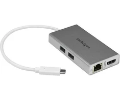 StarTech DKT30CHPDW USB-C kelių prievadų adapteris USB3.0 C -> 1x HDMI, 1x RJ45, 2x USB3.0, sidabrinė / balta