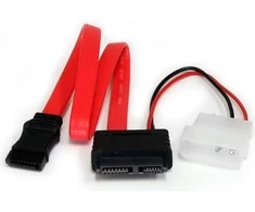 StarTech SATA - SATA Slimline + Molex, 0.3m, Raudona (SLSATAF12)