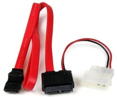StarTech SATA - SATA Slimline + Molex, 0.5m, Raudona (SLSATAF20)