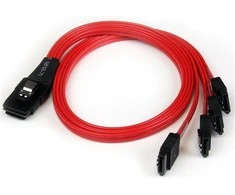 StarTech SFF 8087 - SATA x4, 0.5m, Raudona (SAS8087S4R50)