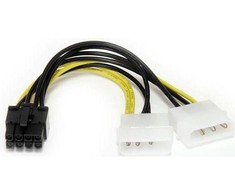 StarTech Molex x2 – PCIe 8 kontaktų, 0,15 m, Geltonas (LP4PCIEX8ADP)