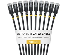 StarTech Kabelis sieciowy juoda 0,15 m Cat6a U/FTP (STP) apvalus (6ASTP34BKS15CM10PK)