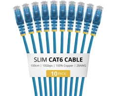 StarTech kabelis sieciowy Mėlyna 1 m Cat6 U/UTP (UTP) (N6PAT100CMBLS10PK)