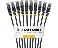 StarTech Tinklo kabelis Juodas 0,25 m Cat6 U/UTP (UTP) (N6PAT25CMBKS10PK)
