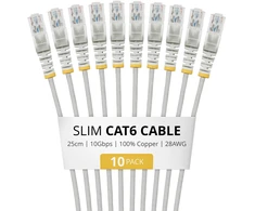 StarTech Tinklo kabelis Pilkas 0,25 m Cat6 U/UTP (UTP) (N6PAT25CMGRS10PK)