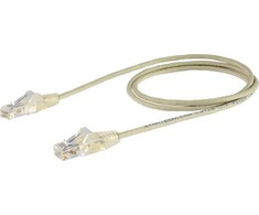 StarTech STARTECH.COM 1m Cat6-Kabelis - Schlankes Cat6-Patchkabel - GraU - Snagless- RJ45 - Steckverbing - LSZH - 28 AWG Kupferdraht