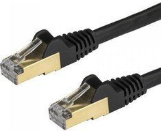 StarTech STARTECH.COM 1.5m CAT6A- Kabelis - Juodas - RJ45 -Ethernet Kabelis - snagless - Kupfer - LAN - STP - 10Gb - 6ASPAT150CMBK