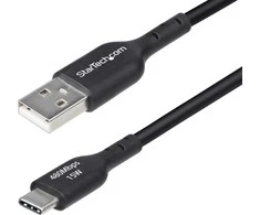 „StarTech“ 2M USB-A į USB-C kabelis Juodas/Laidas USB 2.0 duomenų perdavimas
