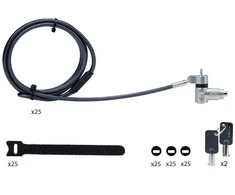 Laikiklis „StarTech .com“ 25 vnt. universalus nešiojamas kompiuteris, 2 m ilgio, „Master Keyed Locking Cable“, kompiuterio apsauga, suderinama su „Noble Wedge“ / „Nano“ / „K-Slot“, apsauga nuo vagystės ir pjovimo – apsaugos kabelis, juoda ir sidabrinė – 2 m – zg