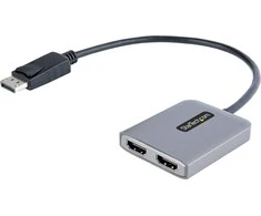 USB adapteris StarTech StarTech .com MST14D122HD kabelio adapteris 0, 3 m DisplayPort 2 x HDMI Juodas, Pilka