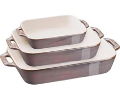 Zwilling 3 stačiakampių keraminių indų rinkinys STAUB 40508-173-0 - antikinės pilkos spalvos