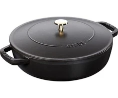 Gili keptuvė troškinimui su dangteliu Staub - 28 cm, Juodas