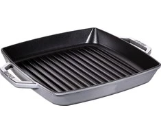 Staub grilio keptuvė indukcinė kvadratinė 28 cm grafito pilka
