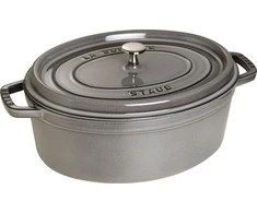 Ovalus ketaus puodas STAUB, 31 cm, 5,5 l, spalva: pilka
