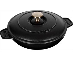 STAUB Apvalus ketaus kepimo indas su dangteliu 20 cm, juoda