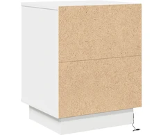 Šalia lovos spintelė 2 pcs Balta 39 x 34,5 x 50 cm