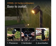 Steinel Sodo šviestuvas įsmeigiamas SPOT WAY GARDEN SC LED su jutikliu 7,84W 363lm 1800-4000K RGBWW IP65 IK03 24V antracitas / aliuminis