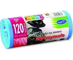 Stella Pack STELLA PAKUOTĖS šiukšlių maišai patvarus mėlyna 120l, 20 vienetų ant ritinio
