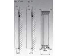 Stelrad Viršūnės stiliaus radiatorius tipas 22 400x1800mm 1476W