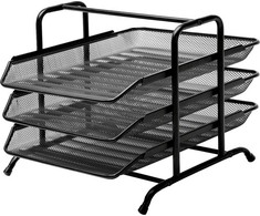 BNTOFFICE Dokumentų dėklų rinkinys, metalinis, MESH, su 3 dėklais, juodos spalvos