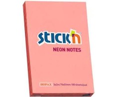 Stickn Lipnūs lapeliai Stick´N 21162, 51x76mm, 100 lapelių,,neoninės rožinės spalvos