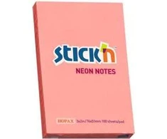 Stickn Lipnūs lapeliai Stick´N 21162, 51x76mm, 100 lapelių,,neoninės rožinės spalvos
