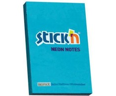 Stickn Lipnūs lapeliai Stick´N 21207, 51x76mm, 100 lapelių,Nenoninės mėlynos spalvos