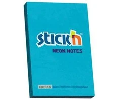Stickn Lipnūs lapeliai Stick´N 21207, 51x76mm, 100 lapelių,Nenoninės mėlynos spalvos