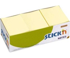 Stickn Notes Q-line Stick'N geltona 38x50mm 100blade 12stk/pak
