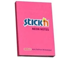 Stickn Lipnūs lapeliai Stick´N 21161, 51x76mm, 100 lapelių,Neoninės rožinės spalvos