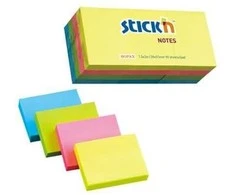 Stickn Lipnūs lapeliai Stick´N 21532, 38x51mm, 12x100 lapelių, 4 neoninės spalvos