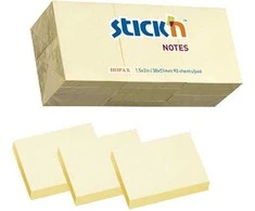Stickn Lipnūs lapeliai Stick´N 21530, 38x51mm, 12x100 lapelių, geltonos spalvos