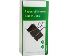 Stickn Papirklemme stål bnt sort 30mm foldback 12stk/pak - (12 stk.)