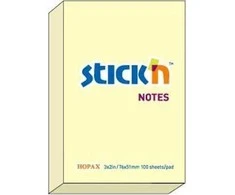 Stickn Lipnūs lapeliai Stick´N 21006, 51x76mm, 100 lapelių, geltonos spalvos