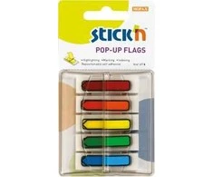 Stickn *Plastikiniai žymekliai Stick´N 26003, Strėlytės, 45x12mm, 5 spalvos po 30 vnt, blisteryje