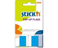 Stickn Plastikiniai žymekliai Stick´N 26024, 45x25mm, 50vnt., mėlynos spalvos, blisteryje