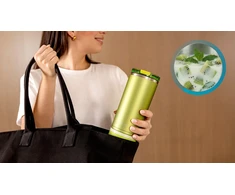Puodelio blenderis Cecotec Power Titanium Shake2Go Olive Steel, asmeninis blenderis