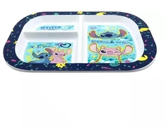 Disney Stitch - Microwave-safe children's plate with compartments from the Stitch &amp; Angel collection (19.5 x 22 cm)