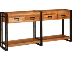 Konsoliniai staliukai 2 vnt. Ruda 161 x 33 x 75 cm