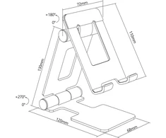 Stojak InLine® Aliuminio planšetės laikiklis universalus iki 13"