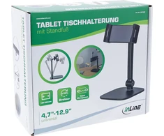 Stojak InLine® planšetės stalinis laikiklis su stovu, iki 12,9" juodas