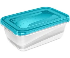 Keeeper Set of food containers rectangular 2x3,3L Fredo "Fresh" transparent/light mėlynas