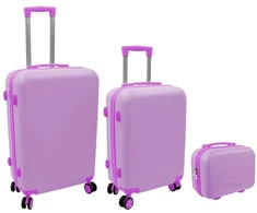 Kelioninis ORDINETT Komodos komplektas iš 3 dalių 60L (42x25x64cm) + 43L (36x23x56cm) + 15L (24x17x33cm) rožinės spalvos