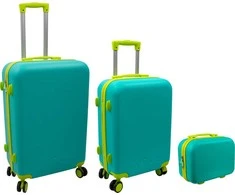 Kelioninis ORDINETT Komodos komplektas iš 3 dalių 60L (42x25x64cm) + 43L (36x23x56cm) + 15L (24x17x33cm) žalia