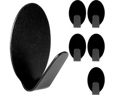 Storage Solutions Klijuojami kabliukai 3x2 cm 6 vnt. plienas juoda